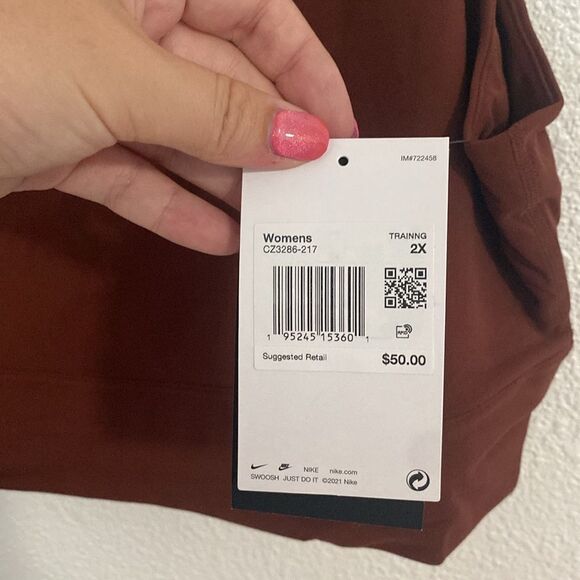 NWT- NIKE- women’s training sports bra- chocolate mocha color- size 2X - Picture 5 of 12